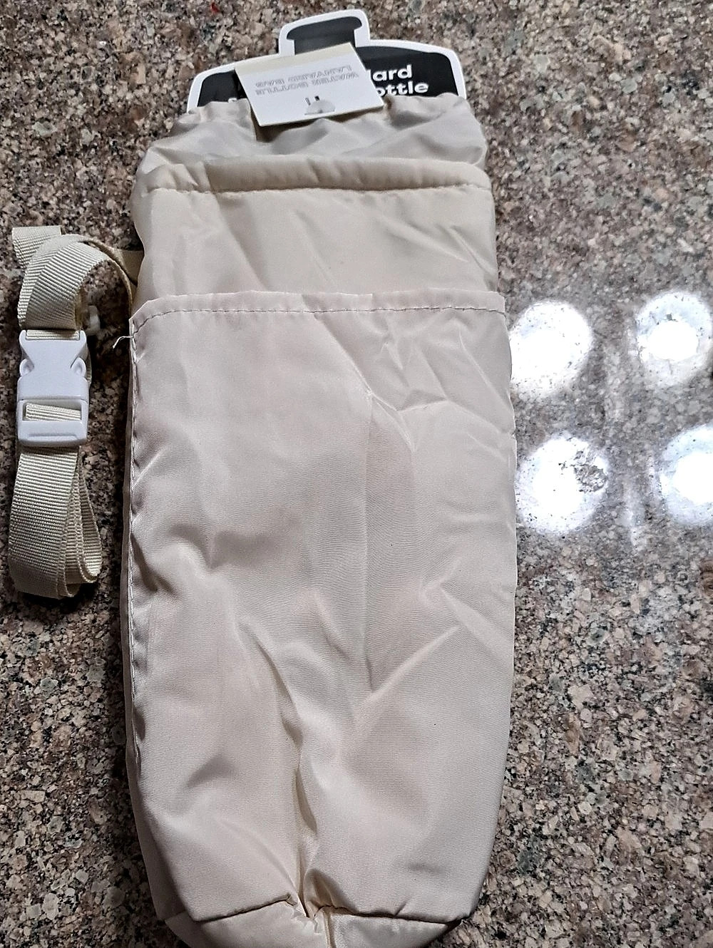 Water Bottle Lanyard Bag Cream NWT
